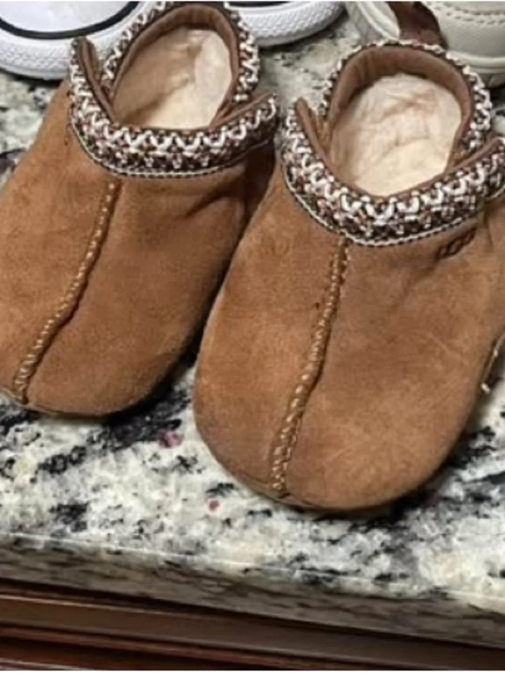 UGG Kids Chestnut Suede Moccasin Slippers
